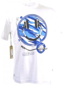 Addict Headphone Deck T-Shirt - White/Blue