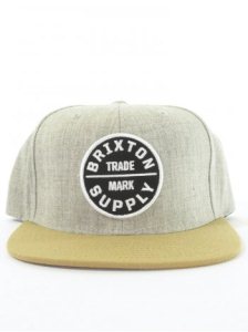 Brixton Oath 3 Snap Back Cap - Heather Grey / Gold