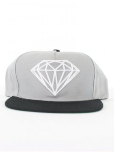 Diamond Brilliant Snap Back Cap - Grey/Black