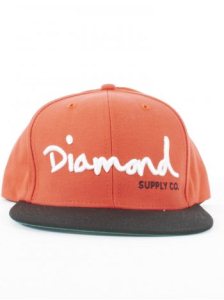 Diamond Og Logo Snap Back Cap - Red/Black