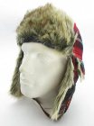 Ignite Plaid Fur Trapper Hat - Red