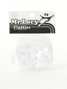 Mr Lacy Flatties Shoelaces - White