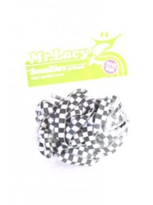 Mr Lacy Smallies Shoelaces - Black/White Check