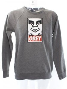 Obey Og Face Crew Sweater - Heather Grey