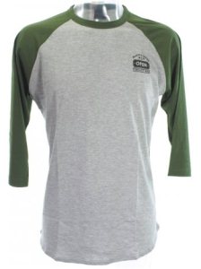 Passport Convict Raglan T-Shirt - Grey / Green