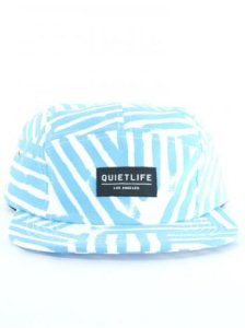 Quiet Life Paint Stripes 5 Panel Cap - Cyan / White