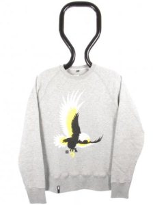 Sutsu Eagle Crew Sweat - Heather Grey