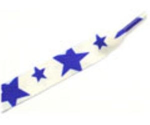 11001 Star 4 White/Blue Thick Laces