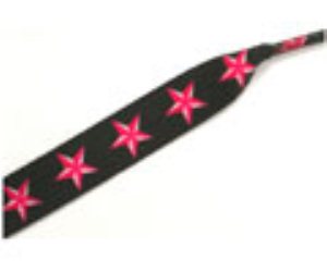 11202 Nautical Stars Black/Hot Pink Thick Laces