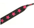 11202 Nautical Stars Black/Hot Pink Thick Laces