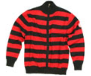 Agnew Striped Knit Zip Crew