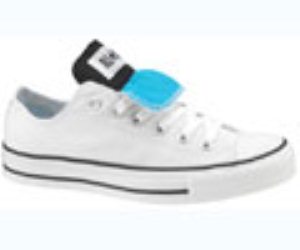 All Star Double Tongue White/Black/Vivid Blue Shoe 114032