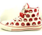 All Star Hi Emoticonz Canvas White/Red/Black Shoe 106119