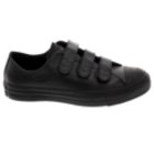 All Star Hi Leather Velcro Black/Charcoal Kids Shoe 215612