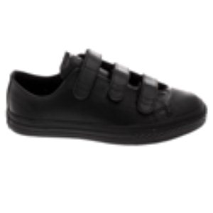 All Star Hi Leather Velcro Black/Charcoal Kids Shoe 315612