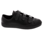 All Star Hi Leather Velcro Black/Charcoal Kids Shoe 315612