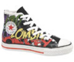 All Star White/Black/Multi Print Kids Shoe