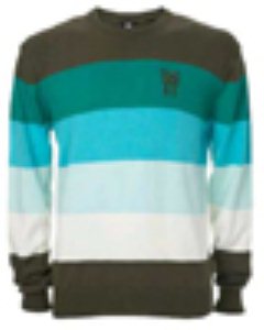 Barnie Striped Knit Olive Green Sweater