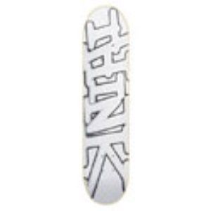 Basic Tag White/Silver Skateboard Deck