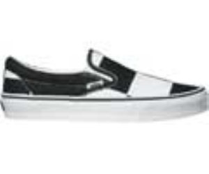 Classic Slip On (Big Squares) True White/Black Shoe