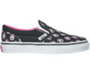Classic Slip On (Fido) Black/Neon Pink Kids Shoe Eybarn