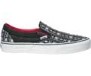 Classic Slip On (Pen Stripe Spider) Black/Tibetan Red Shoe