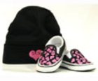 Classic Slip On (Swirly Hearts) Black/Prism Pink Gift Set Ex72gq