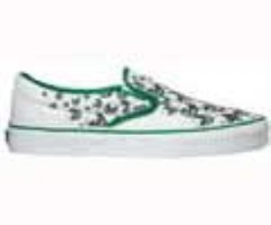 Classic Slip On (Warped Tour Skull Trail) True White/Leprechaun Shoe 55221