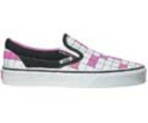 Classic Slip On (Word Chex) Black/Super Pink Shoe