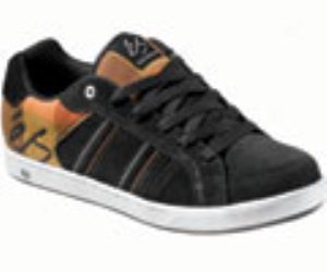 Clayton Black/White/Orange Shoe