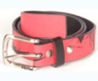 Collage Red Leather Belt