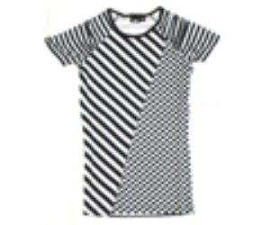 Crew Printed Stripe Check Mix Top