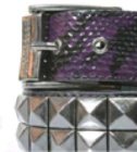Duel Purple/Black Snakeskin With Black Oxidised Studs Belt