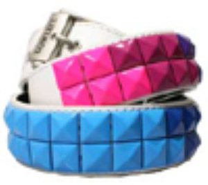 Duel White With Gradient Studs Belt