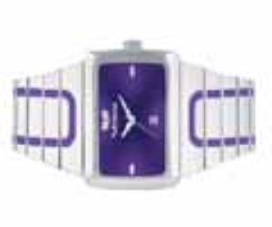 Elite Polished Silver/Silver/Purple Mens Watch Elt006