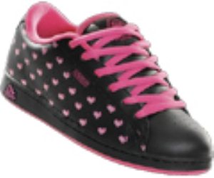 Eugene Black/Pink Hearts Womens Shoe
