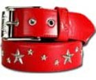 Fallen Studded Belt – Red With Silver