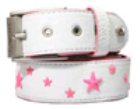 Fallen Studded Belt – White With Pink Fluoro