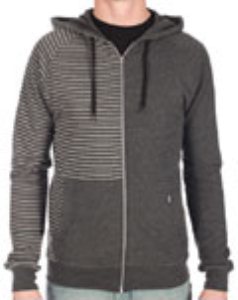 Half Stripe Ultraslim Heather Black Zip Hoody