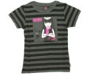 Joan Jett Striped Fitted S/S Tee