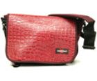 Junior Messenger Bag - Merlot With Faux Croc Skin