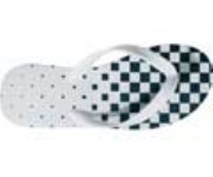 Keel Print White/Navy Checkerfade Girls Sandal Duqyy1