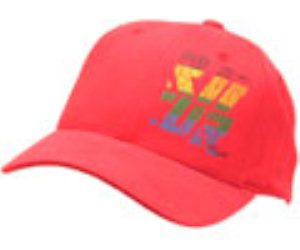 Logo Adjustable Ribbon Red Cap