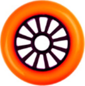 Low Profile Orange/Black Scooter Wheel