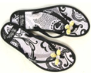 Natty Tong Black/White Sandals