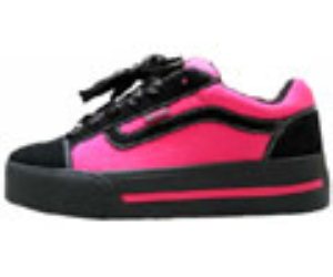 Plat Sidestripe Black/Neon Pink Womens Shoe