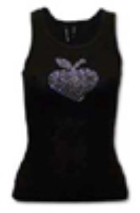 Rhinestoned Apple Heart Beater Top