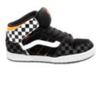 Skink Mid (Checkerboard) Black/White/Orange Kids Shoe Ipd1b3