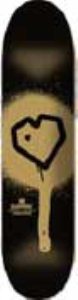 Spray Heart Black/Gold Skateboard Deck