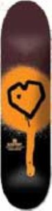 Spray Heart Black/Orange Skateboard Deck